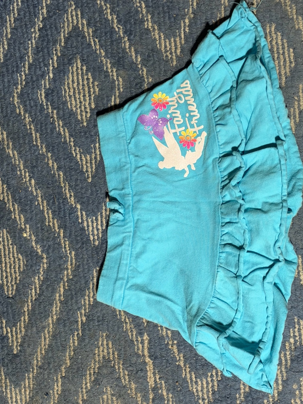 Disney Turquoise Ruffle Skort with Fairy Graphic